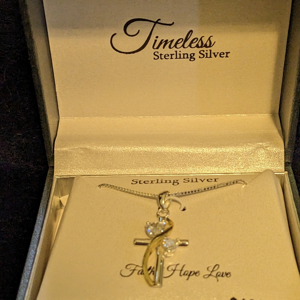 Timeless 18" Necklace Sterling Silver Cross